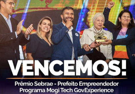 Caio Cunha vence Prêmio Sebrae – Prefeito Empreendedor com seu programa Mogi Tech GovExperience